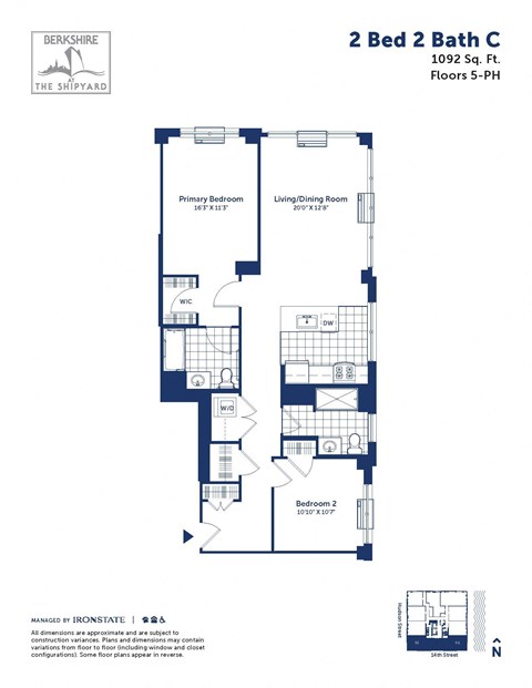 the floor plan of 2 bed 2 bath condo